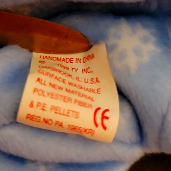 Ty Beanie Baby 1999 Holiday Teddy Bear - Blue & White Size 9" *Missing Ty Tag * - Picture 4 of 6